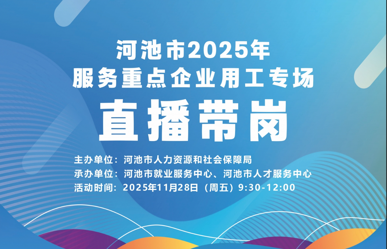 河池市2025年服务重点企业用工专场直播带岗